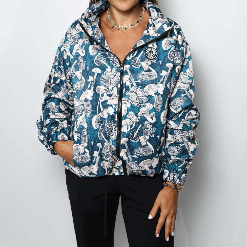 PLAYASHA X POPUPS BRAND EVERYDAY BOMBER JACKET POPUPS SHROOMS TEAL