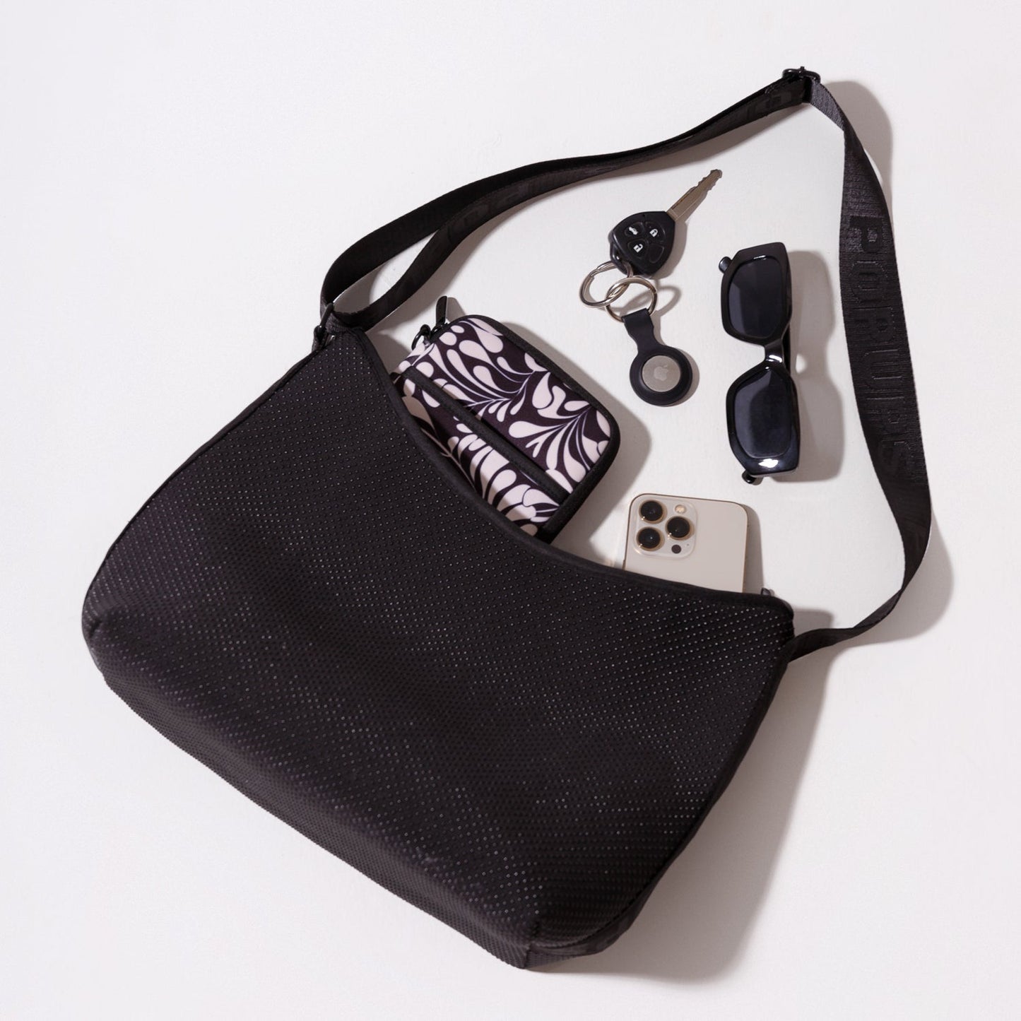 HOBO CROSSBODY BAG BLACK DOTTED