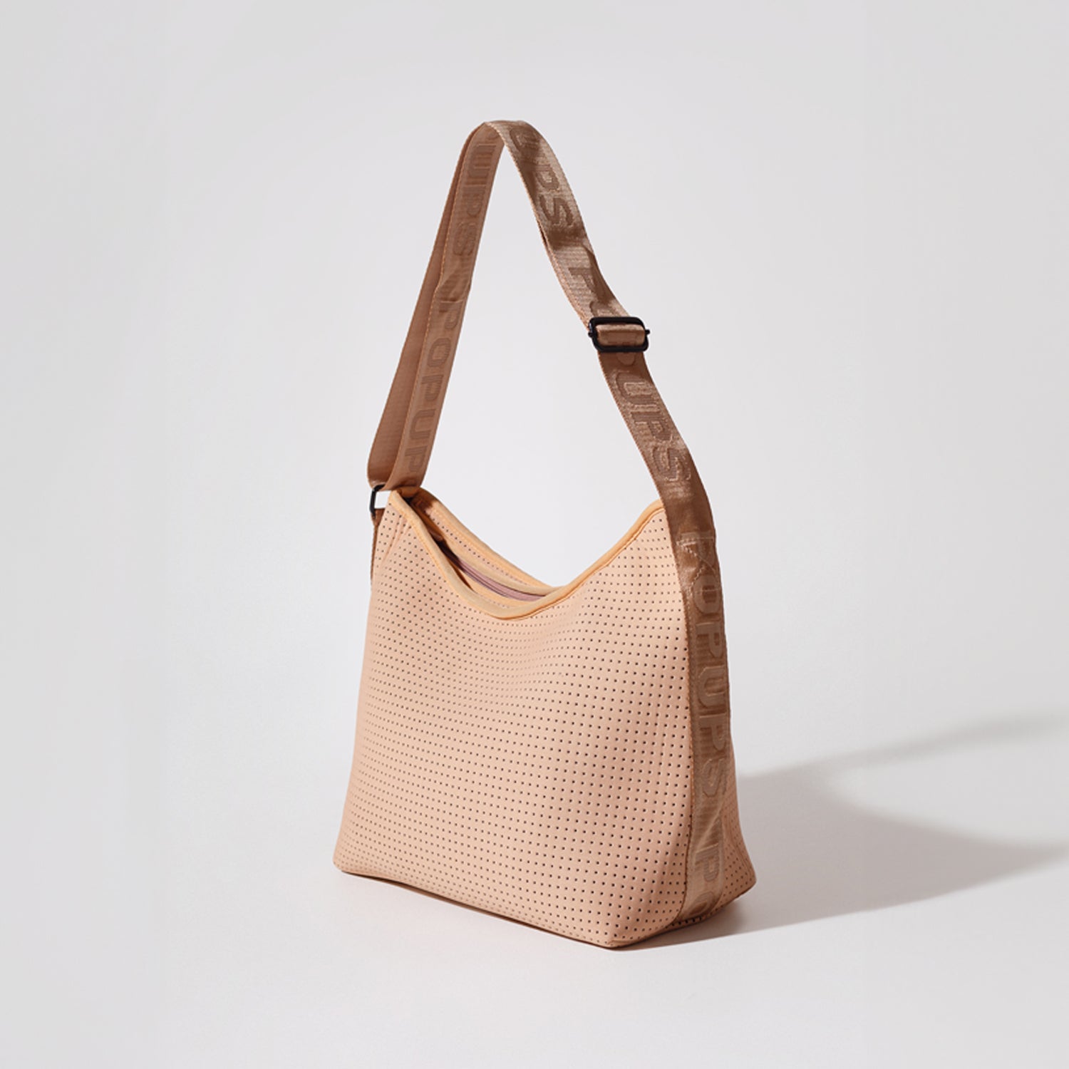 ◆EMIS◆ NYLON CROSSED BODY BAGBEIGE m1037_1334461 NYLON ZIP-POCKET MINI CROSS BAG-BEIGE - EMIS
