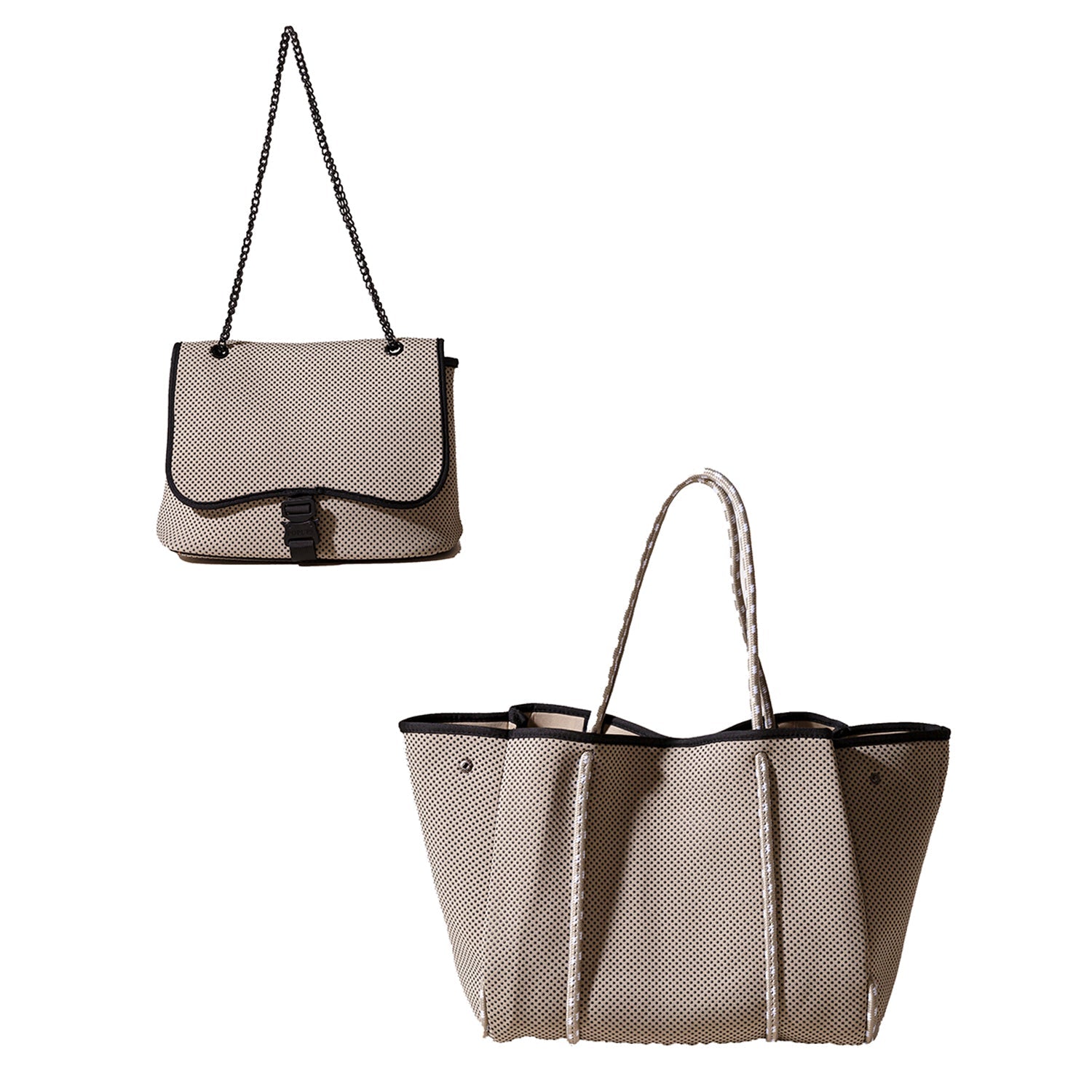 Flap Crossbody + Everyday Tote - Taupe by Pop Ups