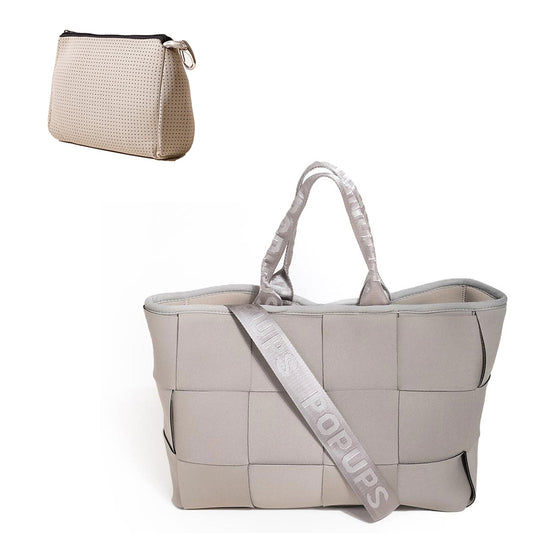 POUCH + ICON TOTE - TAUPE